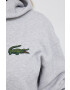 Lacoste Памучен суичър в сиво меланж на - Pepit.bg