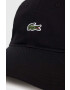 Lacoste Памучна шапка с козирка в черно с апликация - Pepit.bg