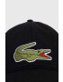 Lacoste Памучна шапка с козирка в черно с апликация - Pepit.bg