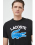 Lacoste Памучна тениска в черно с принт - Pepit.bg