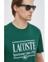 Lacoste Памучна тениска в зелено с принт - Pepit.bg