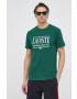 Lacoste Памучна тениска в зелено с принт - Pepit.bg