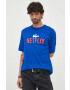 Lacoste Памучна тениска x Netflix в синьо с десен - Pepit.bg