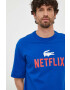 Lacoste Памучна тениска x Netflix в синьо с десен - Pepit.bg