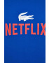 Lacoste Памучна тениска x Netflix в синьо с десен - Pepit.bg