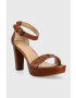 Lauren Ralph Lauren Кожени сандали Sylvia в кафяво 802891411001 - Pepit.bg