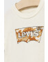 Levi's Детска памучна тениска в бежово с принт - Pepit.bg