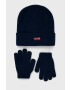 Levi's Детски шапка и ръкавици в тъмносиньо - Pepit.bg