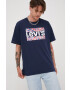 Levi's Памучна тениска в тъмносиньо с принт - Pepit.bg