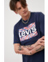 Levi's Памучна тениска в тъмносиньо с принт - Pepit.bg