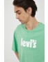 Levi's Памучна тениска в зелено с принт - Pepit.bg