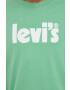 Levi's Памучна тениска в зелено с принт - Pepit.bg
