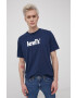 Levi's Памучна тениска в тъмносиньо с принт - Pepit.bg