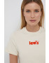 Levi's Памучна тениска в кремаво - Pepit.bg