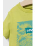 Levi's Детска памучна тениска в зелено с принт - Pepit.bg