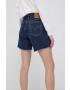 Levi's Дънкови къси панталони дамско в тъмносиньо с висока талия - Pepit.bg