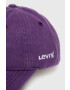 Levi's Джинсова шапка с козирка в лилаво с изчистен дизайн - Pepit.bg