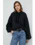 Levi's Памучен суичър в черно с качулка с изчистен дизайн - Pepit.bg