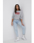 Levi's Памучен суичър дамски в сиво с принт - Pepit.bg
