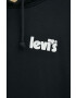 Levi's Памучен суичър в черно с качулка с принт - Pepit.bg