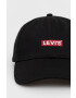 Levi's Памучна шапка в черно с изчистен дизайн - Pepit.bg