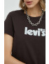Levi's Памучна тениска в кафяво - Pepit.bg