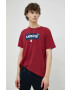 Levi's Памучна тениска в бордо с принт - Pepit.bg