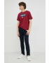 Levi's Памучна тениска в бордо с принт - Pepit.bg