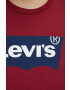Levi's Памучна тениска в бордо с принт - Pepit.bg