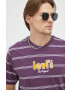 Levi's Памучна тениска в лилаво с десен - Pepit.bg