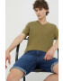Levi's Памучна тениска в зелено с изчистен дизайн - Pepit.bg