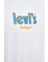 Levi's Памучна тениска В бяло с апликация - Pepit.bg