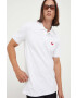 Levi's Тениска с яка в бяло с апликация - Pepit.bg