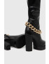 Love Moschino Ботуши в черно с висок ток - Pepit.bg