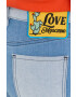 Love Moschino Дънкови къси панталони с десен с висока талия - Pepit.bg