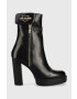Love Moschino Кожени Боти в черно с висок ток - Pepit.bg