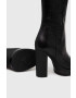 Love Moschino Кожени боти челси в черно с висок ток - Pepit.bg