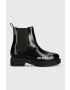 Love Moschino Кожени боти челси в черно с платформа - Pepit.bg