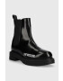 Love Moschino Кожени боти челси в черно с платформа - Pepit.bg