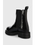 Love Moschino Кожени боти челси в черно с платформа - Pepit.bg