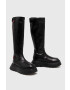 Love Moschino Кожени ботуши в черно с платформа - Pepit.bg