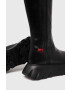 Love Moschino Кожени ботуши в черно с платформа - Pepit.bg