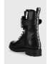 Love Moschino Кожени кубинки в черно с равна подметка - Pepit.bg