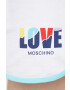 Love Moschino Къс панталон в бяло с принт с висока талия - Pepit.bg