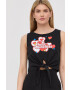 Love Moschino Памучен топ - Pepit.bg