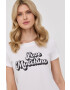 Love Moschino Памучна рокля в бяло къс модел със стандартна кройка - Pepit.bg