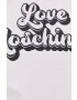 Love Moschino Памучна рокля в бяло къс модел със стандартна кройка - Pepit.bg
