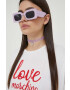 Love Moschino Памучна тениска в бяло - Pepit.bg