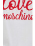 Love Moschino Памучна тениска в бяло - Pepit.bg