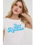 Love Moschino Памучна тениска в бяло - Pepit.bg